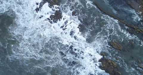 Static Top Down View of a Stormy Sea on Rocks The Concept of a Natures Power 스톡 동영상 317842860