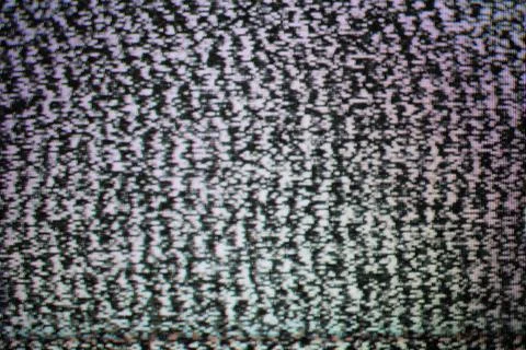 Static TV screen, interference in the absence of a signal on the TV screen Stock Photos