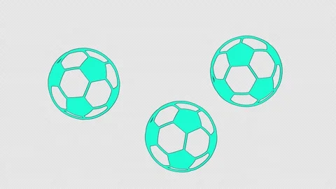 Static video clip displaying three stylized illustrations of soccer balls Stock Footage 319296452