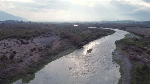 Static view above a river Stock Footage 159682439