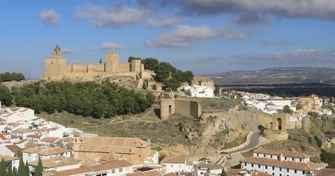 Static view on Alcazaba fortress in Antequera Stock Footage 72467920