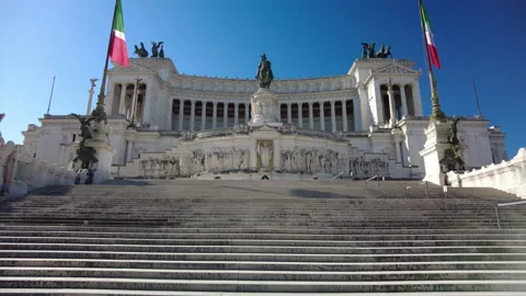 Static view of the Altare della Patria (Vittoriano) in Rome on a spring morning Stock Footage 153891709