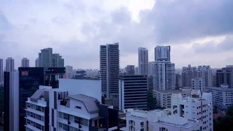 Static  view of Balestier from the end of Novena. Zone with many hotels. Stock Footage 124621711
