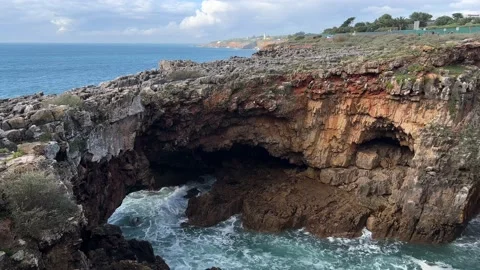 Static view of Boca do Inferno in Cascais, Portugal Stock Footage 227110233