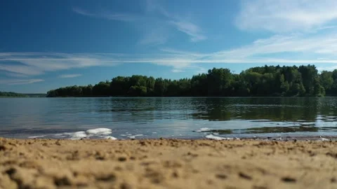 Static view of calm river shore Stock Footage 320119141