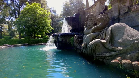 Static view, The Fountain of the Giants at Villa Lante, Bagnaia, Viterbo Stock Footage 160337067