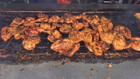 Static view of grilled chicken sold at local eatery in Kelantan, Malaysia Stock Footage 330108413
