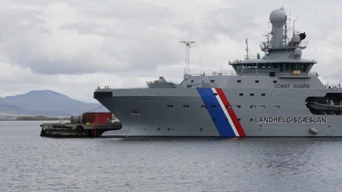 Static View of Icelandic Coast Guard Ship Stock Footage 103683170
