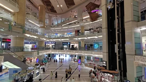 Static view interior of Zamzam tower or Burj Al Riyad shopping complex in Mecca. Stock Footage 274472800
