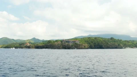 Static view on island from boat Stock Footage 158097927