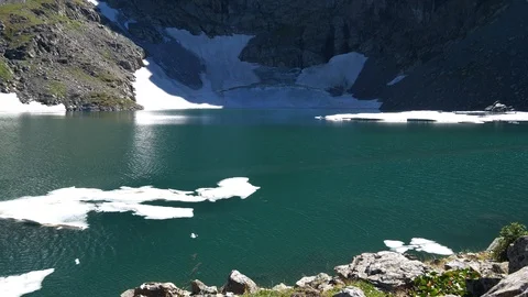 Static view to mountain lake with floe. Altai 動画素材 103373500