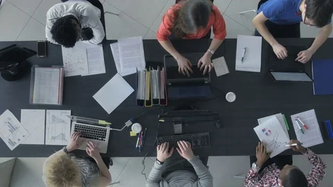 Static view of people working efficiently in a contemporary workplace 動画素材 73849881