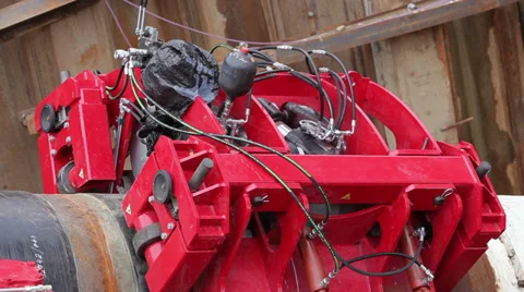 Static view of red mechanism Stock Footage 36168921