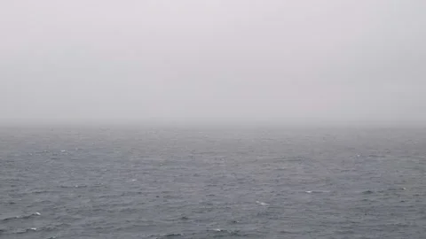 Static view of rough ocean and mist from a ship, no foreground elements Stock Footage 299894275