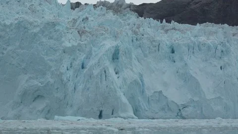 Static View of Rugged Eqi Glacier Front near Ilulissat Greenland 库存影片 345585997