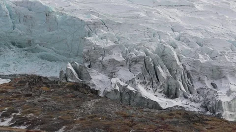 Static View of Russell Glacier Front near Kangerlussuaq, Greenland 库存影片 345643499