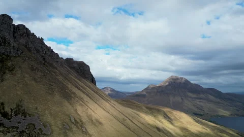 Static View of Scottish Mountains and Lakes – 4K Drone Footage Stock Footage 319816648