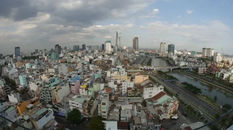 Static view of the skyline over the Ho Chi Minh City Stock Footage 61870850