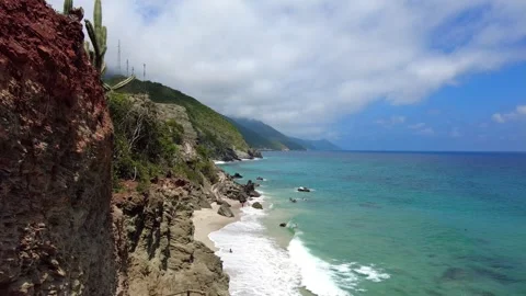 A static view of Tinikijima Beach, a secluded beach with white sands nestled Stock Footage 332592632