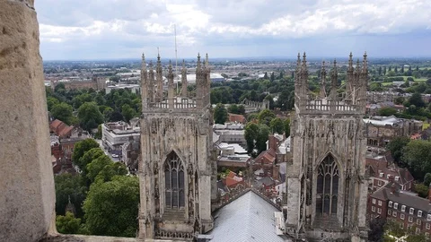 Static view from the Towers of York Minster 4 库存影片 90065380