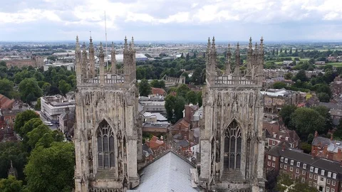 Static view from the Towers of York Minster 5 库存影片 90066534