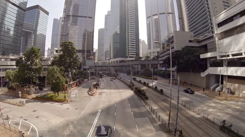 Static view of the traffic. Hong Kong. FullHD 1080p video 库存影片 72052035