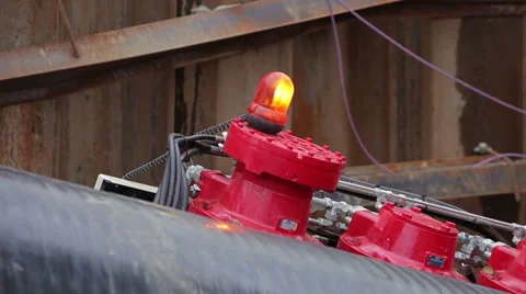 Static view of warning beacon at the red mechanism Stock Footage 36168406