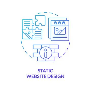 Static website design blue gradient concept icon 스톡 일러스트