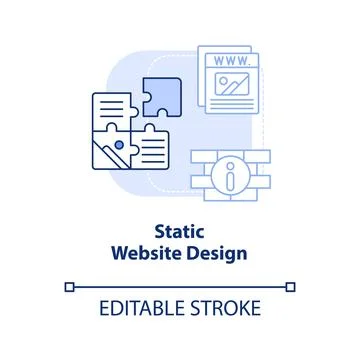 Static website design light blue concept icon Stock Illustration