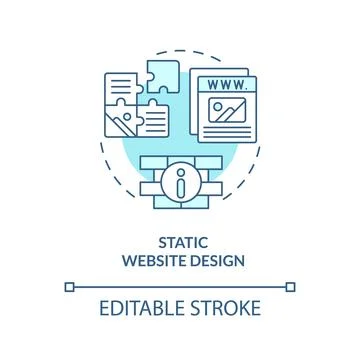 Static website design turquoise concept icon 스톡 일러스트