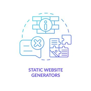 Static website generators blue gradient concept icon 스톡 일러스트