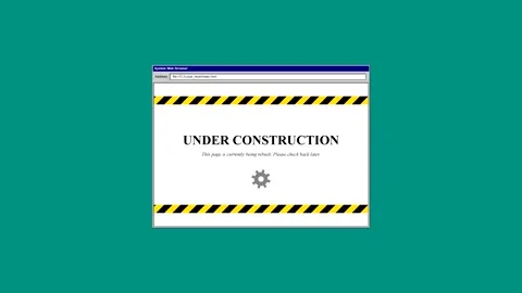 Static website under construction sign digital graphic background Stock Footage 346837878