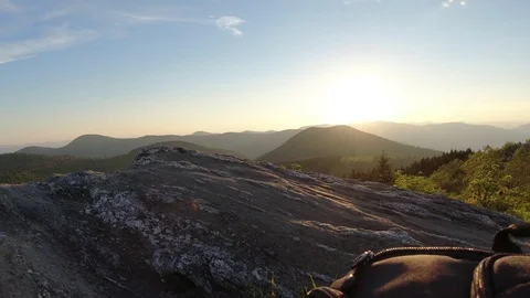 Static Wide Angle Shot of Afternoon Mountain Sun Stock Footage 114822993