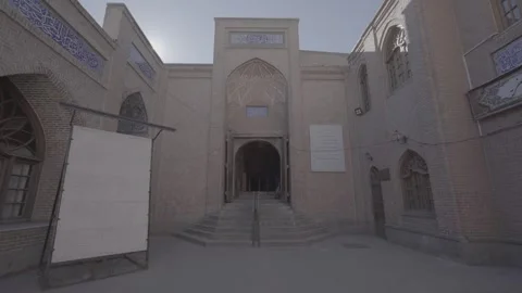 Static Wide Shot of Grand Bazaar of Tabriz Entrance Stock Footage 331592830