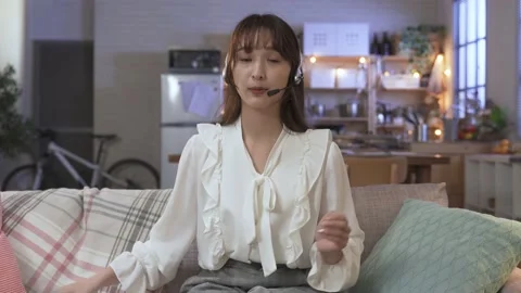 Stating business plan in a con-call Video stock 144549324