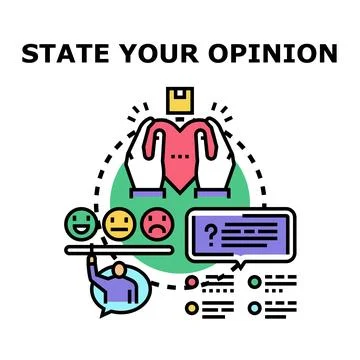 Stating opinion for feedback and customer satisfaction Stock Illustration