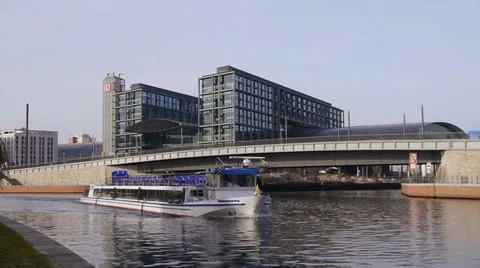 Station and spree in berlin Stock Footage 33206164