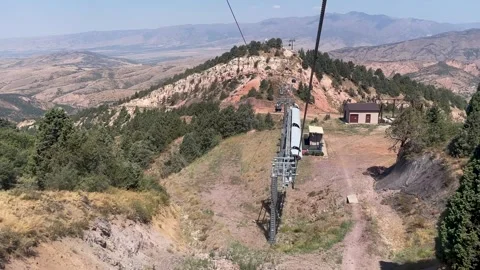 Station of the cable car in the mountains Stock Footage 247463048