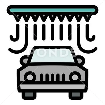 Carwash logo isolated on white background. Vector emblem for car