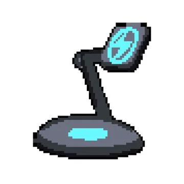 Station charging stand wireless pixel art vector illustration Ilustração Stock