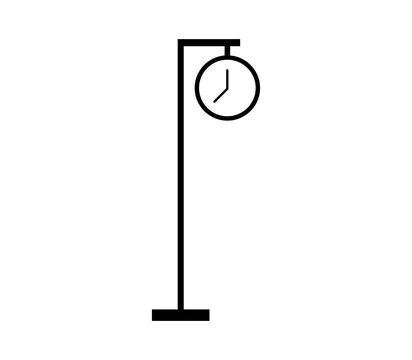 Station clock icon illustrated in vector on white background station clock... Foto stock