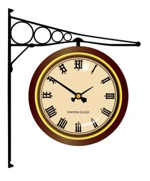 Station clock Stock Illustration