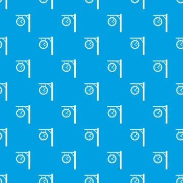 Station clock pattern seamless blue Illustrazione stock