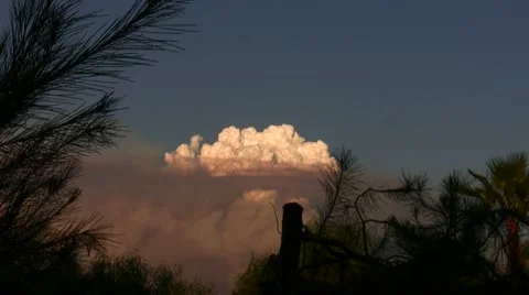 Station Fire realtime distant billowing cloud Video stock 47687705