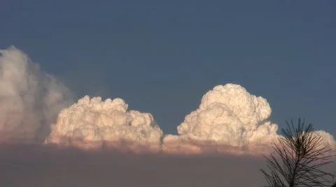 Station Fire realtime distant billowing pyro-cumulus clouds HD Stock Footage 47687811