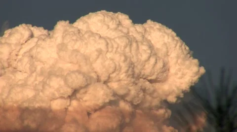 Station Fire realtime plume tower (tripod zoomed static) Stock Footage 47687662