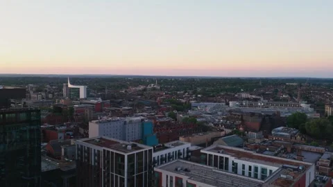 Station Hill Reading fly over in Reading UK Stock-Footage 336336216