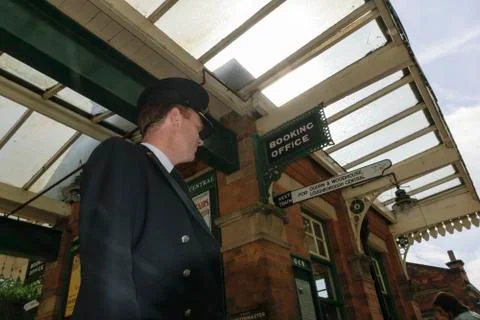 Station master on the platform Stock Photos