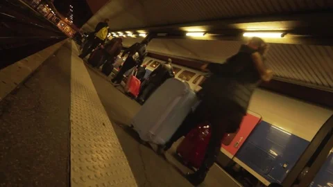 Station passenger dutch angle Stock Footage 71232402