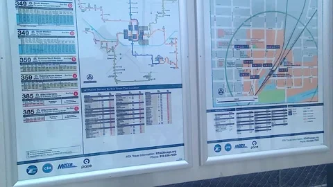 Station, Readable Map, Metra Train Station Vermont, Blue Island IL Stock-Footage 245603593